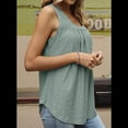 thumbnail image 4 of Camiseta Sin Mangas con Cuello Cuadrado y Volantes para Mujer, Camiseta Sin Mangas A Rayas, Informal, Holgada, de Verano Judías XL, 4 of 9