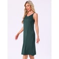 thumbnail image 4 of DARING DIVA Women's Sleeveless Double Spaghetti Strap V Neck Nightgown L Green, 4 of 7