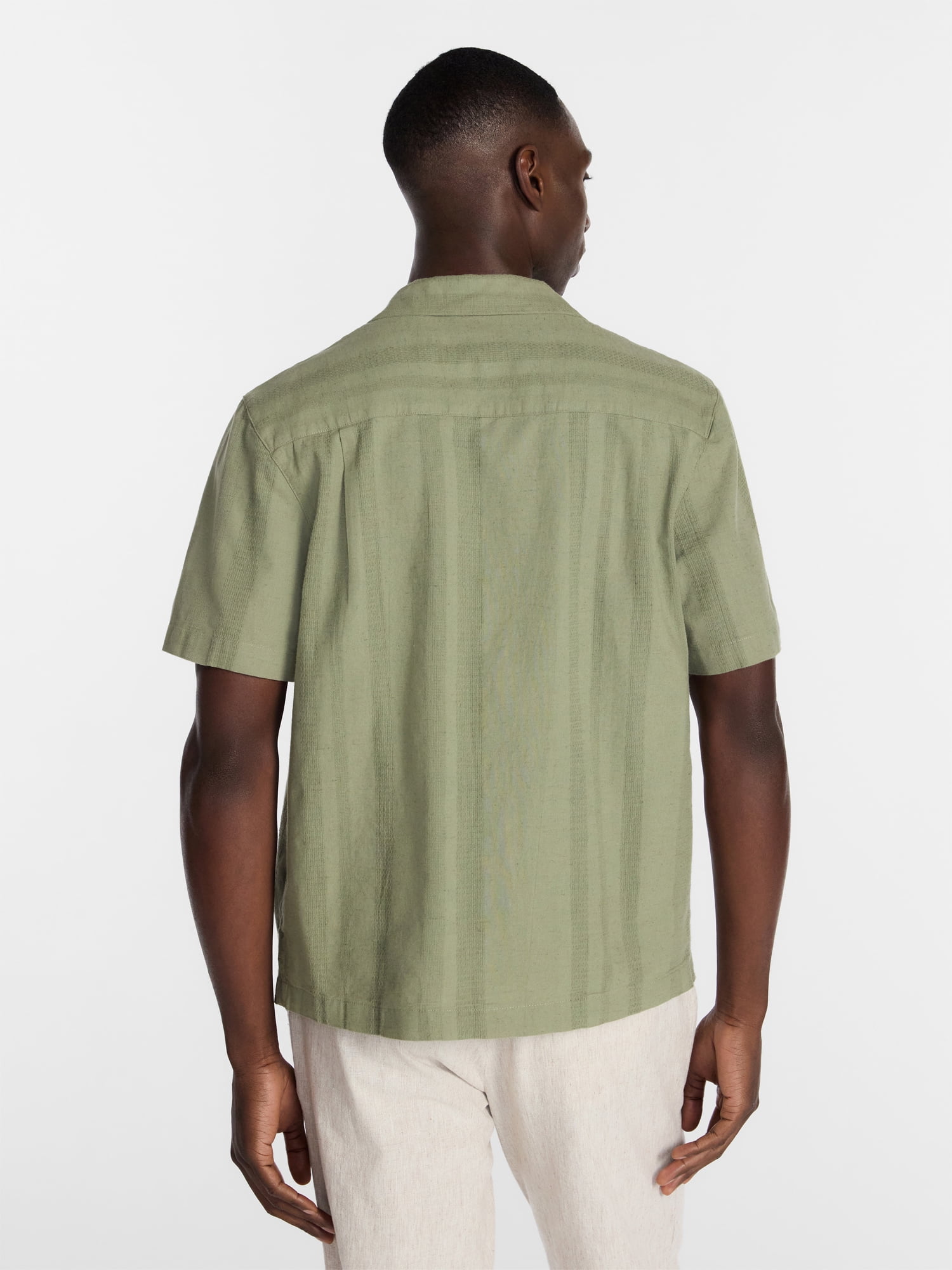 George Men's Embroidered Camp Shirt with Short Sleeves, Sizes S-5XL