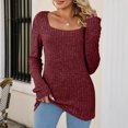 thumbnail image 2 of Blusa tipo túnica para mujer, blusa de punto acanalado para mujer, blusa de otoño de punto acanalado, blusa para mujer de rendimiento confiable, 2 of 6