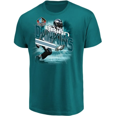 Brian Dawkins Philadelphia Eagles Majestic NFL Hall of Fame Inductee Player Illustration T-Shirt - Midnight
