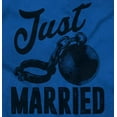 thumbnail image 2 of Just Married Bride Groom Newlywed Womens Slim Fit Graphic Tee Brisco Brands S, 2 of 5