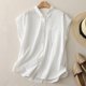 thumbnail image 1 of mfyjkho Camisetas Sin Mangas Para Mujer, Camiseta Sin Mangas Con Cuello Vuelto, Botones Y Bolsillos De Color Liso De Lino Sintético Para Mujer Tops Casuales Para Mujer M, 1 of 9