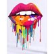 thumbnail image 4 of Camiseta Para Mujer De Verano Cuello RedondoColorful Lips Print T-Shirt, Crew Neck Short Sleeve T-Shirt, Casual Sport Tops, Women's ClothingFather's Day, Mother's Day, New Year, Spring Festival, Val, 4 of 8