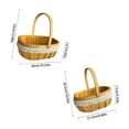 thumbnail image 3 of Zeyigg Handmade Rattan Woven Shopping Basket, Outdoor Picnic Basket Vegetable Picking Basket, Old-Fashioned Handled Tote for Flowers&nbsp;,B, 3 of 5