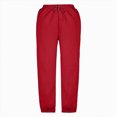 thumbnail image 4 of kpoplk Girls' Athletic Sweatpants Cute Baggy Jogger Pants with Drawstring and Pockets for Teen Girls(Red,11-12 Y), 4 of 5