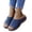 Blue, variant on Womens Slide Sandals Arch Support Flower Graphic Platform Open Toe Cork Footbed Flat Sandals Slip-On Soft Adjustable Buckle Slippers for Vacation