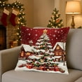 thumbnail image 5 of Christmas Pillow Cover 17.7x17.7 Inches, Cotton Decorative Pillow Case with Festive Pattern, Soft Breathable Cushion Cover with Hidden Zipper for Living Room Sofa Bedroom Holiday Home Decor, 5 of 6