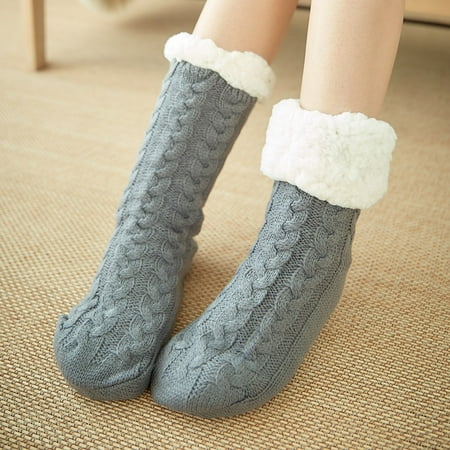 

UDAXB Socks Women Winter Cotton Socks Solid Thicker Anti-slip Floor Socks Carpet Socks