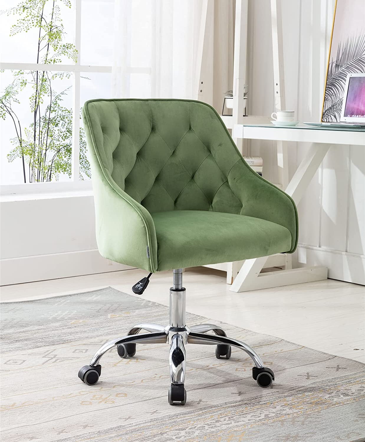 Baysitone Velvet Office Desk Chair Modern Swivel Task Armchair with