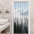 thumbnail image 6 of Stall Gray Misty Forest Shower Curtain Grey Nature Foggy Tree Mountain Shower Curtains for Bathroom Waterproof Fabric Woodland Decorative Modern Black Bath Curtain Decor (Dark2, 36" x 72"), 6 of 6