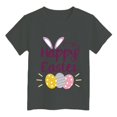 thumbnail image 4 of Girls Shirts Easter Letter Print Shirt Casual Short Sleeve T-Shirts Breathable Cotton Summer Tees Children Clothing Grey 4-5 Years, 4 of 4