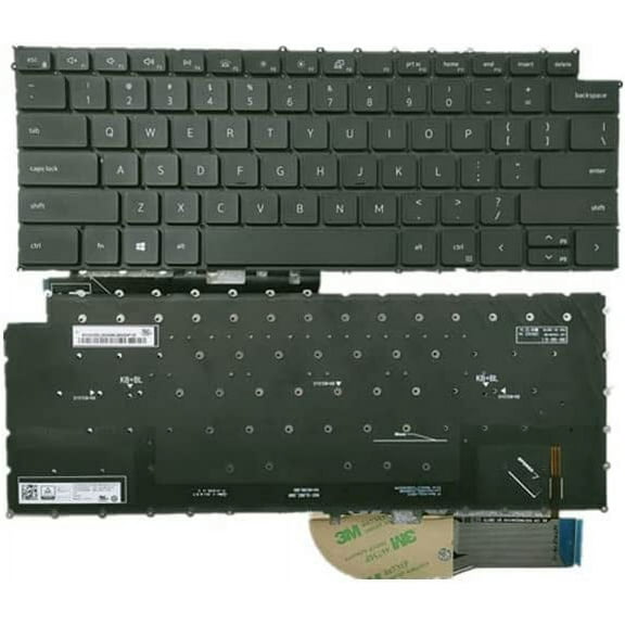 New US Black English Backlit Laptop Keyboard (Without palmrest) for Dell XPS 15 9500,XPS 15 9510,XPS 17 9700,XPS 17 9710 Light Backlight