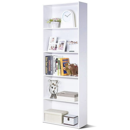 Zuo Modern Modern Bookcase - Costway 5-Shelf Storage Bookcase Modern Multi-Functional Display Cabinet Furniture White
