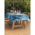 thumbnail image 2 of Outdoor Tablecloth with Umbrella Hole and Zipper, Blue Coastal Rectangle Table Cloth 60x84 Inch Waterproof Tablecloth, Beach Sea Turtle Ocean Nautical Botanical Picnic Table Cover for Patio Camping, 2 of 7