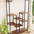 thumbnail image 6 of 5-Tier Plant Stand Metal Flower Shelf Bonsai Pot Display Rack with Hanging Hooks, 6 of 6