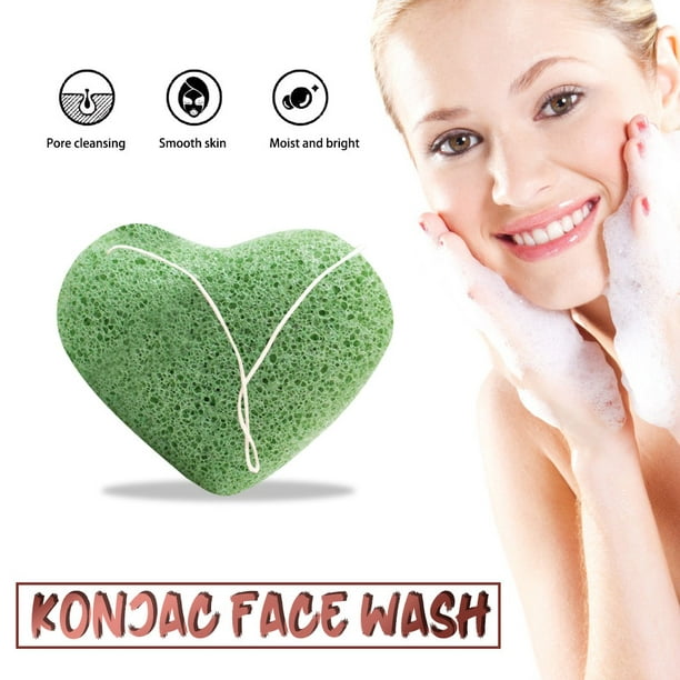RKSTN Kitchen Supplies【Natural Konjac Facial Cleanser】Heart-Shaped  Exfoliating And Moisturizing Skin Decorations for Home Kitchen Decor 