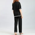 thumbnail image 5 of Ashirexll Vacation Outfits for Women, Two Piece Sets for Women, Casual Sleeveless Round Neck Blouse and Pant Summer Set, 5 of 5