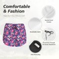 thumbnail image 4 of Susaid cool Skull flower colorful Print Women's High Waisted Running Shorts Quick Dry Athletic Gym Track Workout Shorts Zip Pocket-Small, 4 of 7