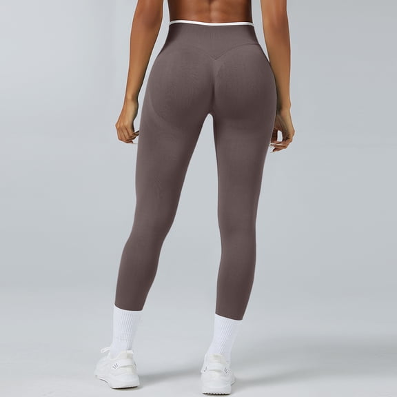 CCRFTGI Leggings for Women Butt Lifting High Waisted Workout Gym Yoga Pants Impact Sports Activewear Athletic Tummy Control quick-dry Compression Leggings Light Brown L