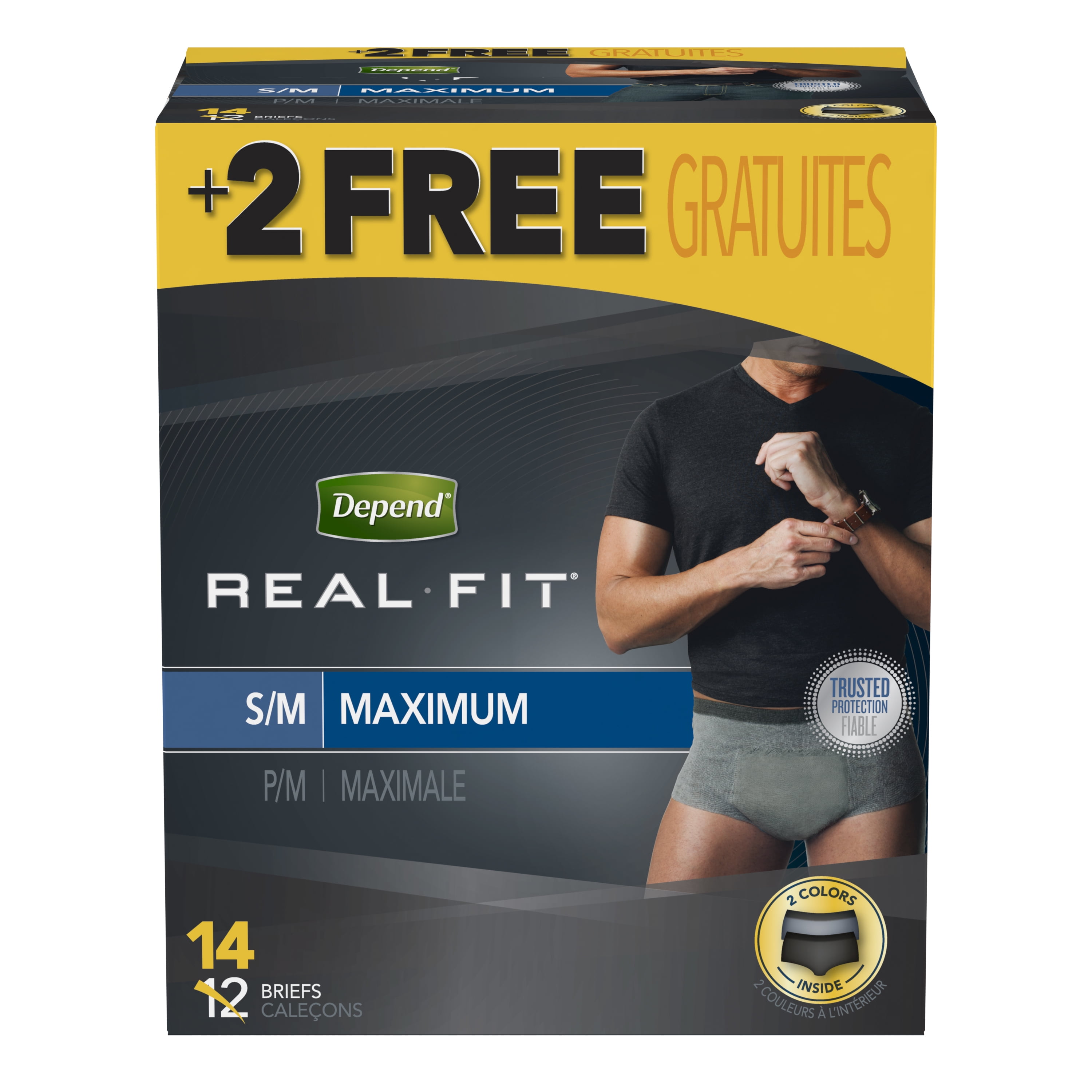 Depend Real Fit Incontinence Underwear for Men, Maximum Absorbency, S/M