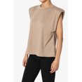 thumbnail image 3 of TheMogan Women's Power Padded Shoulder Buttery Soft Crew Neck Muscle Tank Top, 3 of 7