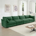 thumbnail image 2 of Newest Super Large Wide,Deep Seat Sofa Couch for 4 Persons, 4 Seater Sofa,Storage Pull out Drawer Under Each Seat, Chenille Green, 2 of 20