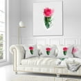 thumbnail image 3 of Designart Beautiful Rose with Leaves Drawing - Floral Throw Pillow - 18x18, 3 of 5