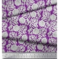 thumbnail image 2 of Soimoi Polyester Crepe Fabric Leaves & Floral Block Print Fabric by The Yard 52 Inch Wide, 2 of 3