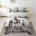 thumbnail image 2 of Manfei Western Cowboy 7pcs Bedding Comforter Set,Rustic Farm Animal Queen Bedding Sets,Country Farmhouse Lodge Queen Sheet Sets For Boys Teens,Super Cozy Room Decor Reversible, 2 of 8