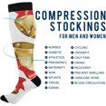 thumbnail image 4 of FREEAMG Christmas Decoration Compression Socks for Men & Women Running Stockings Knee High Socks for Gardening Running Cycling Travel and Climbing, 1 Pair, 4 of 7
