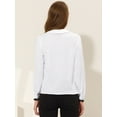 thumbnail image 4 of INSPIRE CHIC Blusa de trabajo de manga larga con cuello en V y cuello en V elegante para mujer blanco XL, 4 of 5