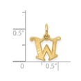 thumbnail image 4 of 14k Yellow GoldSmall Script Design Letter W Initial Charm Pendant, 4 of 4