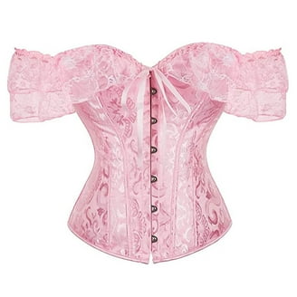 LELINTA Sexy Women's Satin Lace up Overbust Corset Plus Size Waist