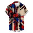thumbnail image 3 of BiZtdJrK Shirts for Men 4th of July Patriotic Lapel Shirt American Flag Print Short Sleeve Tops 2024 Summer Casual Button Down Beach Shirts Deals Today Multicolor 3XL, 3 of 5