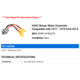 thumbnail image 2 of HVAC Blower Motor Connector - Compatible with 1977 - 1979 Ford LTD II 1978, 2 of 2
