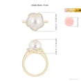 thumbnail image 5 of ANGARA Freshwater Cultured Pearl Overlapping Halo Ring in 14K Yellow Gold for Women | June Birthstone, Birthday, Anniversary, Jewelry Gift for Women | Pearl Ring, 5 of 8