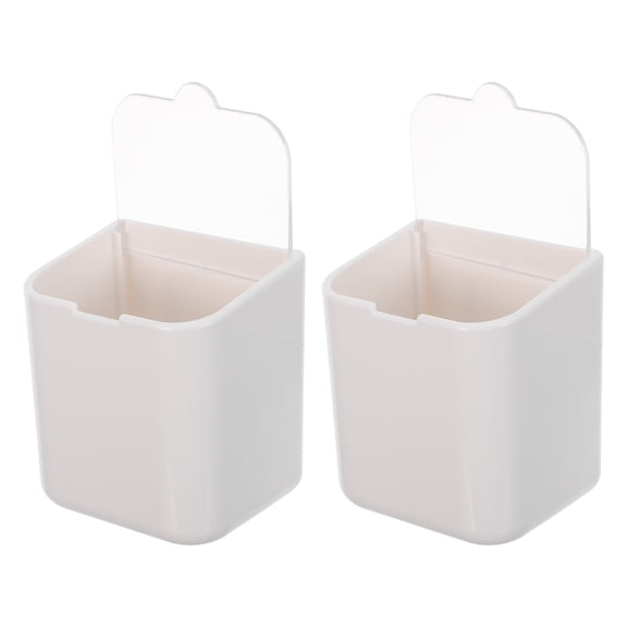 ibasenice Bathroom Toothbrush Holder, No Drill, Dustproof, White Plastic, Versatile Storage, for Home Use 2Pcs