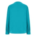 thumbnail image 5 of Women's Long Sleeve Shirt, Button Down Solid Color Casual Office Blouse, Loose Fit Top for Work, Daily Wear, Spring Summer 2026 Trends, Beach and Holiday Outfits-Blue, 5 of 5