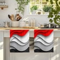 thumbnail image 4 of Red Black Ombre Microfiber Kitchen Towel, Modern Abstract Moire Art Geometric Soft Absorbent Dish Towels, Quick Drying Washable Dishcloths for Kitchen Cleaning, Drying Dishes, 18x28 Inches, 4 of 9