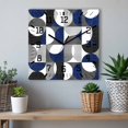 thumbnail image 6 of Abstract Geomrtry, Wooden Wall Clock Silent Non Ticking, Modern Navy Blue Middle Century Square Wall Clocks Battery Operated, Decor Clock for Home Office, Living Room, Kitchen, 10 Inch, 6 of 9