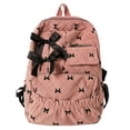 thumbnail image 4 of HJYCHN Bookbag for Girls Ruffled Quilted Bow Ribbon Backpack Back to School Supplies for Kids Boys Backpack Pink, 4 of 5