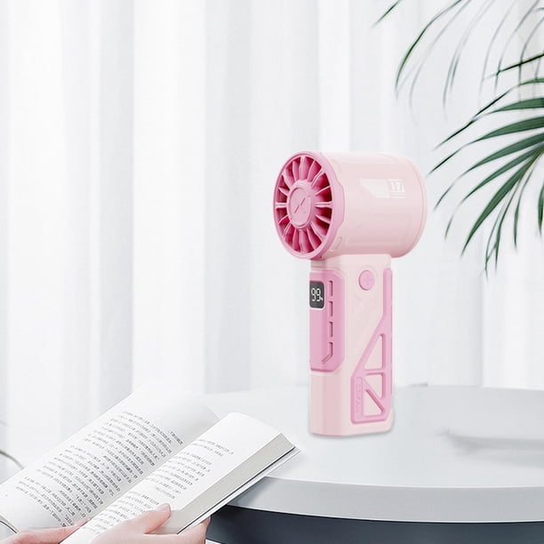 Ventilador de mano de bolsillo pequeño ventilador Personal recargable ventilador de escritorio para viajes al aire libre Camping para hombres mujeres Rosa