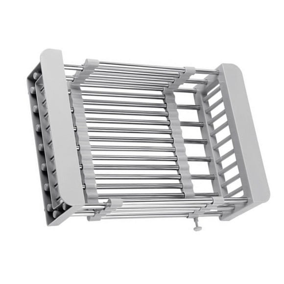Expandable Dish Drying Rack Over The Sink Dish Drainer Dish Rack Gray