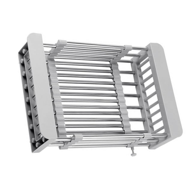 Expandable Dish Drying Rack Over The Sink Dish Drainer Dish Rack Gray