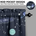 thumbnail image 5 of Nebula Cosmic Kitchen Curtains Set, Sci-Fi Lovers Space Geek Tier Curtains with Valance, Star Moon Sun Rocket Rod Pocket Window Panels, 5 of 6