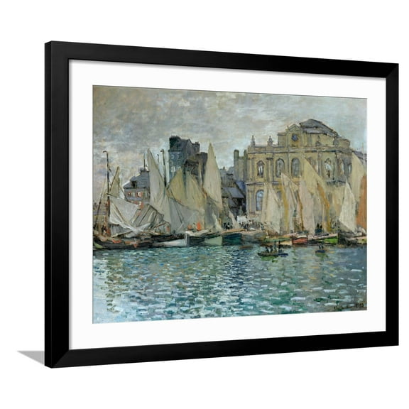 Art.com View of Le Havre, 1873 Giclee Print by Claude Monet, Black Frame Wall Art, 40" x 32"