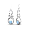 thumbnail image 2 of Mooneye 5mm Round Larimar 925 Sterling Silver Infinity Women Dangle Earrings, 2 of 4