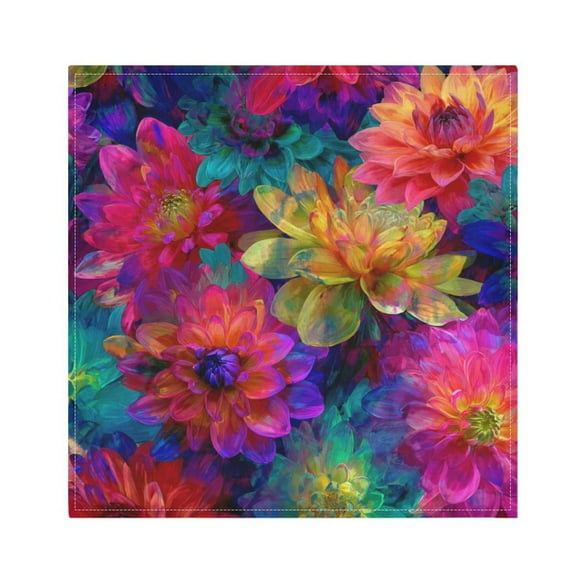 1 Pack 20'' x20" Satin Table Napkins Dinner Napkins for wedding Party Decoration events Colorful and Bright Floral Pattern