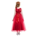 thumbnail image 6 of IBTOM CASTLE Big Girl Flower Lace Princess Tulle Long Dress for Kids Prom Formal Pageant Dance Gown 12-13 Years Red, 6 of 8